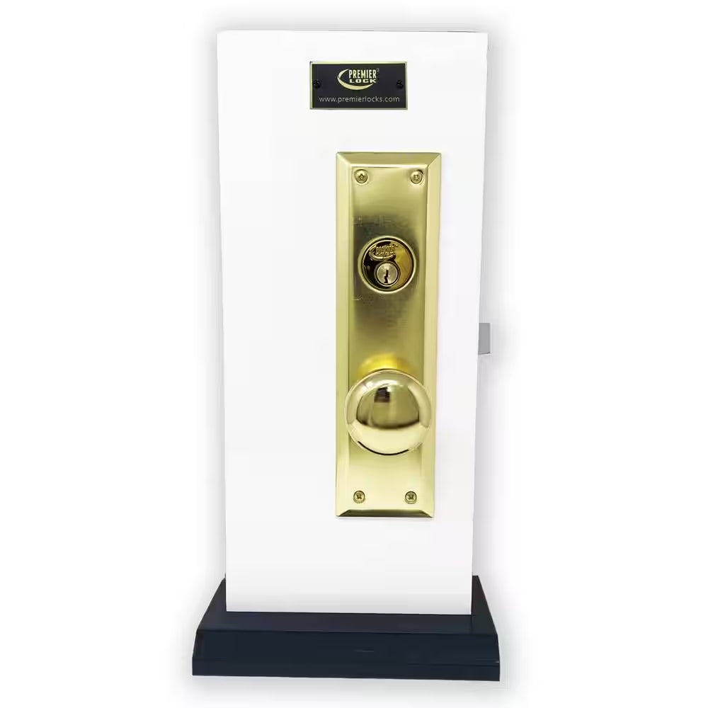 Brass Mortise Entry Left Hand Door Lock Set with 2.5 In. Backset, 2 SC1 Keys and Swivel Spindle