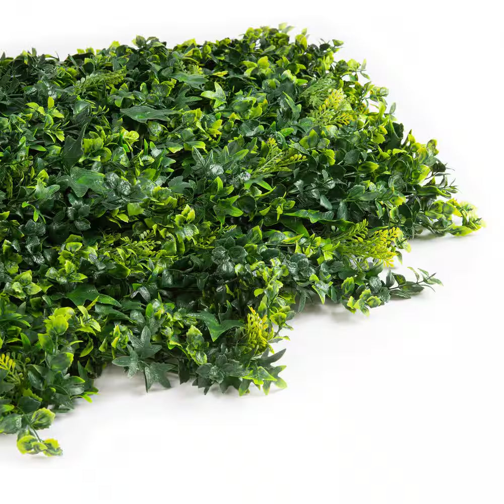 2 In. Green Artificial Mix Leaf 20 In. X 20 In. Foliage Panel (2-Piece)