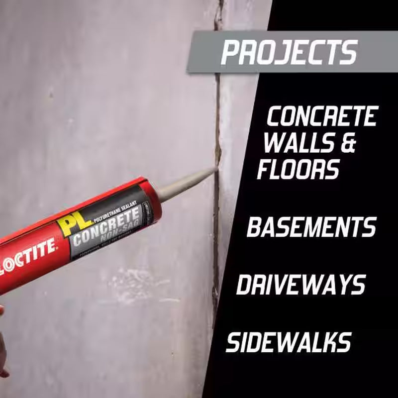 PL S10 10 Oz. Gray Concrete Crack and Masonry Polyurethane Sealant (2-Pack)