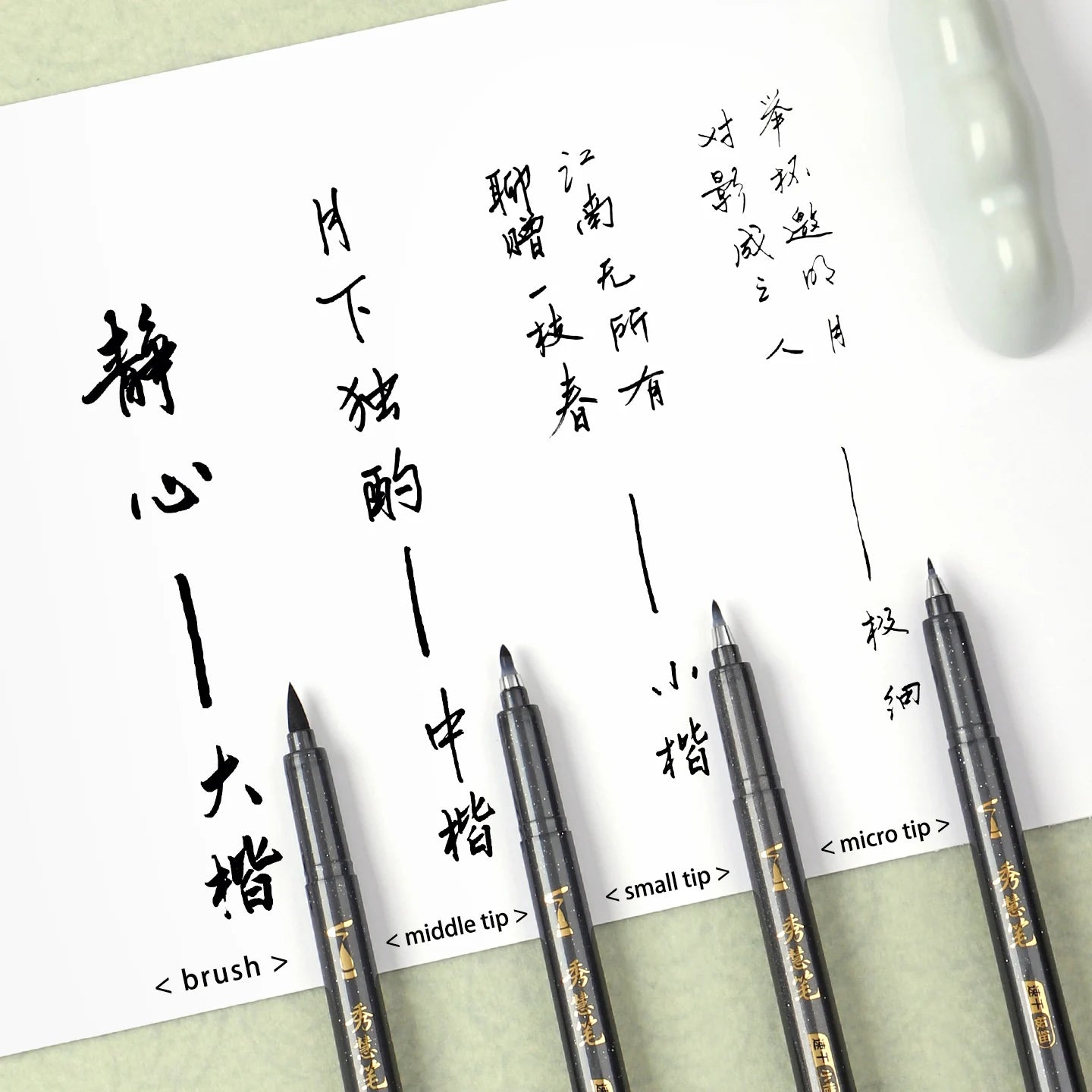 4-Size Calligraphy Pen Set for Writing, Drawing & Hand Lettering, Black Ink Brush Markers for Art, Calligraphy, Sketching