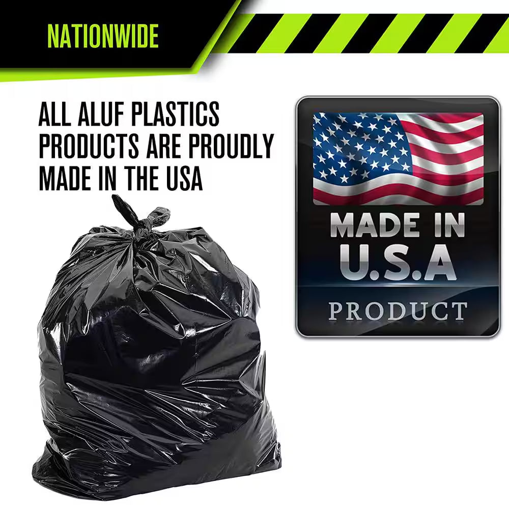 45 Gallon Black Low Density EZ Tie Closure Trash Bag (100-Count)