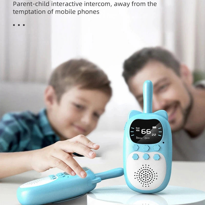 2Pcs Kids Walkie Talkie Rechargeable 1000Mah Handheld 0.5W 3Km Radio Transceiver Interphone for Children Toys Birthday Gifts