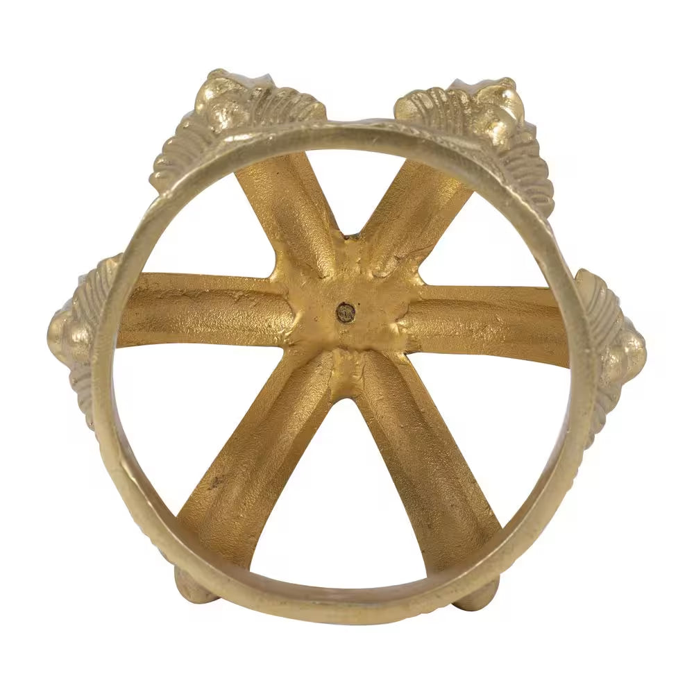 6.25 In. X 7 In. Gold Metal Decorative Embossed Crown Figurine