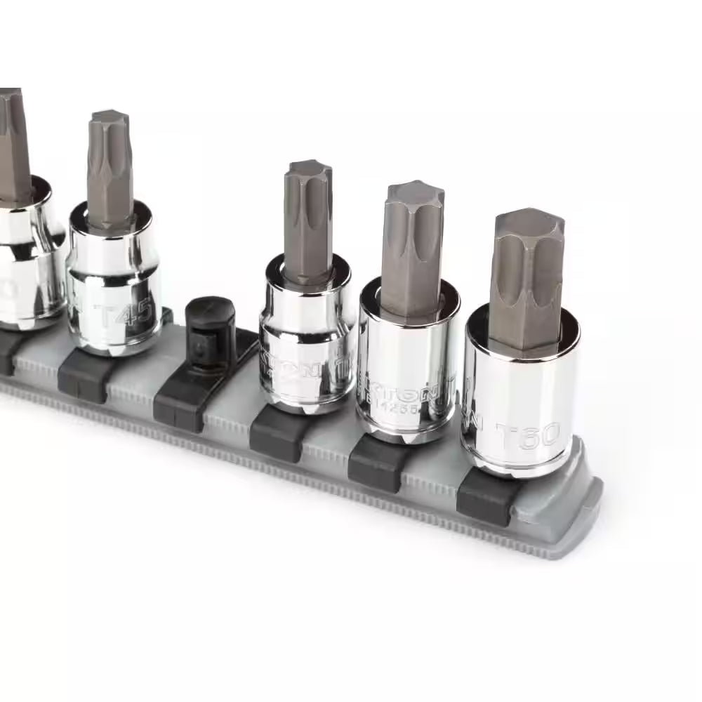 3/8 In. Drive X 13 In. Socket Rail, 15 Clips, Gray