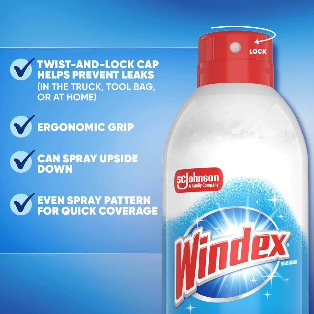 19 Oz. Glass Cleaner Fast Shine Foam, Rainshower Scent 6-Pack