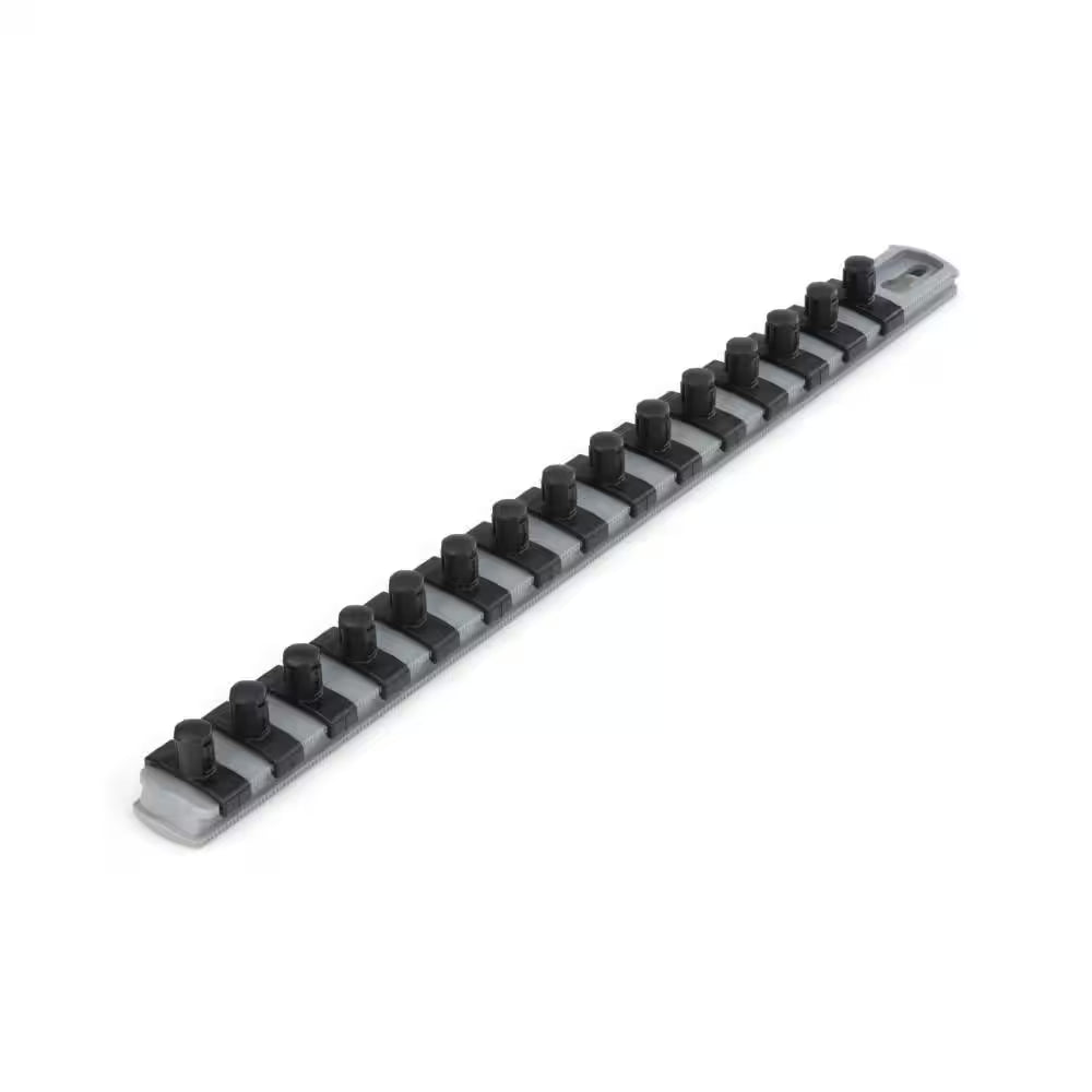 3/8 In. Drive X 13 In. Socket Rail, 15 Clips, Gray