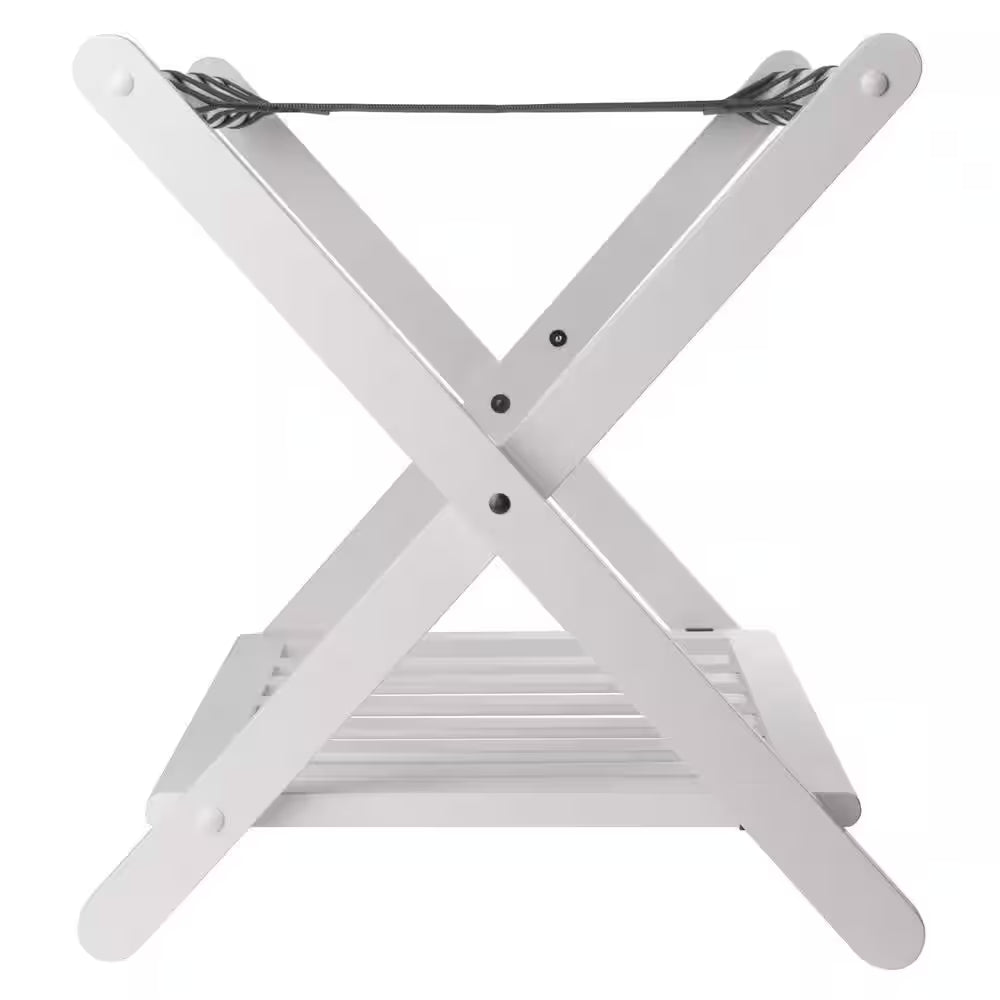 Winsome Reese White Luggage Rack with Shelf