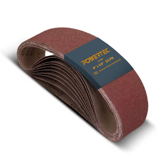 4 In. X 24 In. 80-Grit Aluminum Oxide Sanding Belt for Oscillating Belt and Spindle Sander (10-Pack)