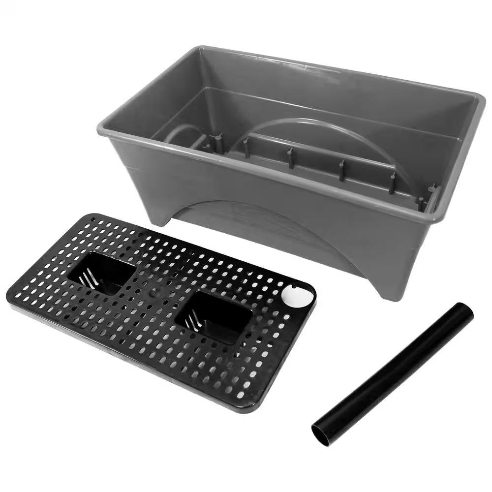 12 In. X 20 In. Slate Resin Indoor/Outdoor Start Pickin' Raised Bed Herb Grow Box, Self-Watering with Improved Aeration