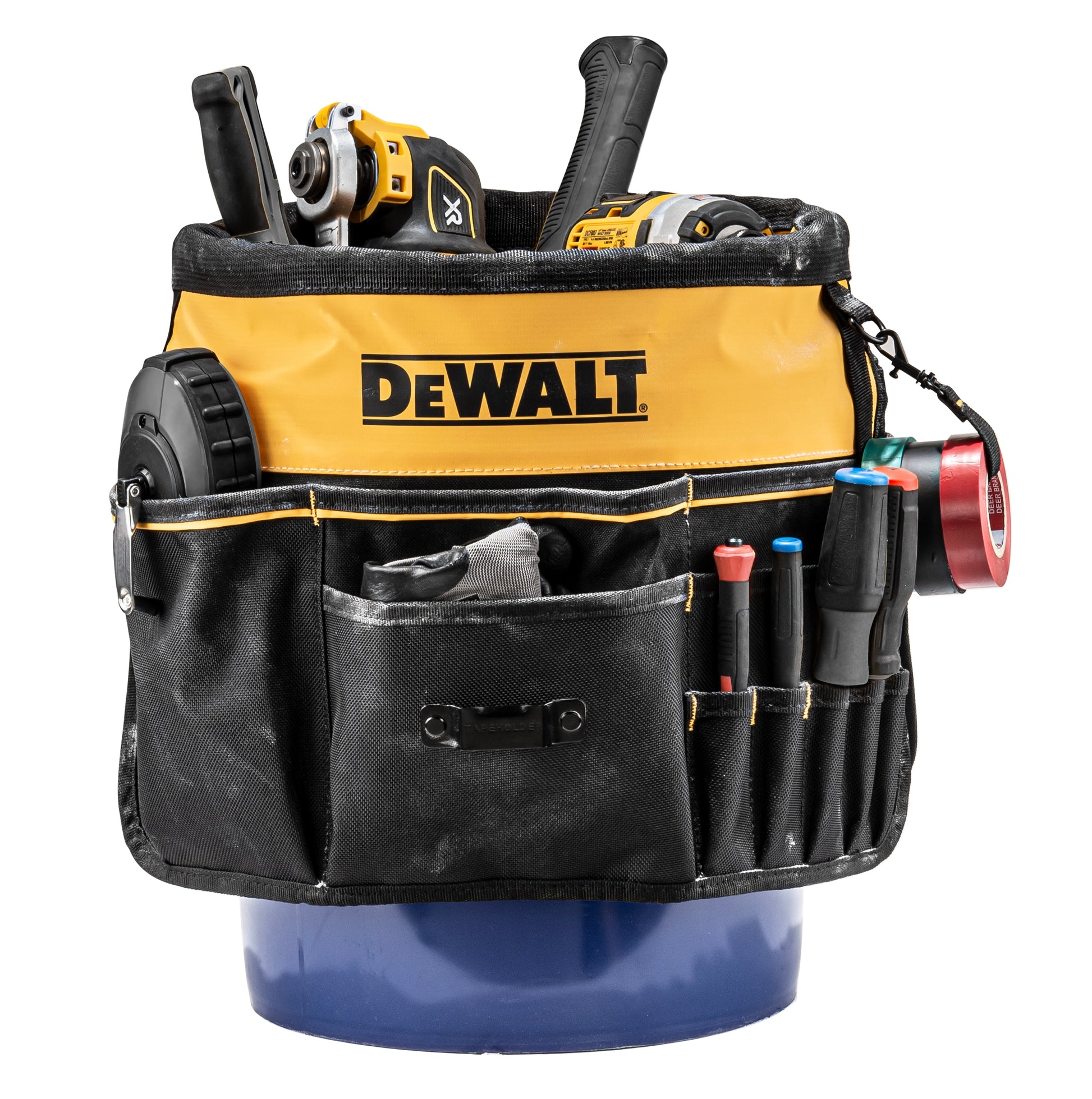 Black - Yellow Ballistic Nylon 2-In W X 19.625-In D X 19.75-In L 5-Gallon Bucket Organizer