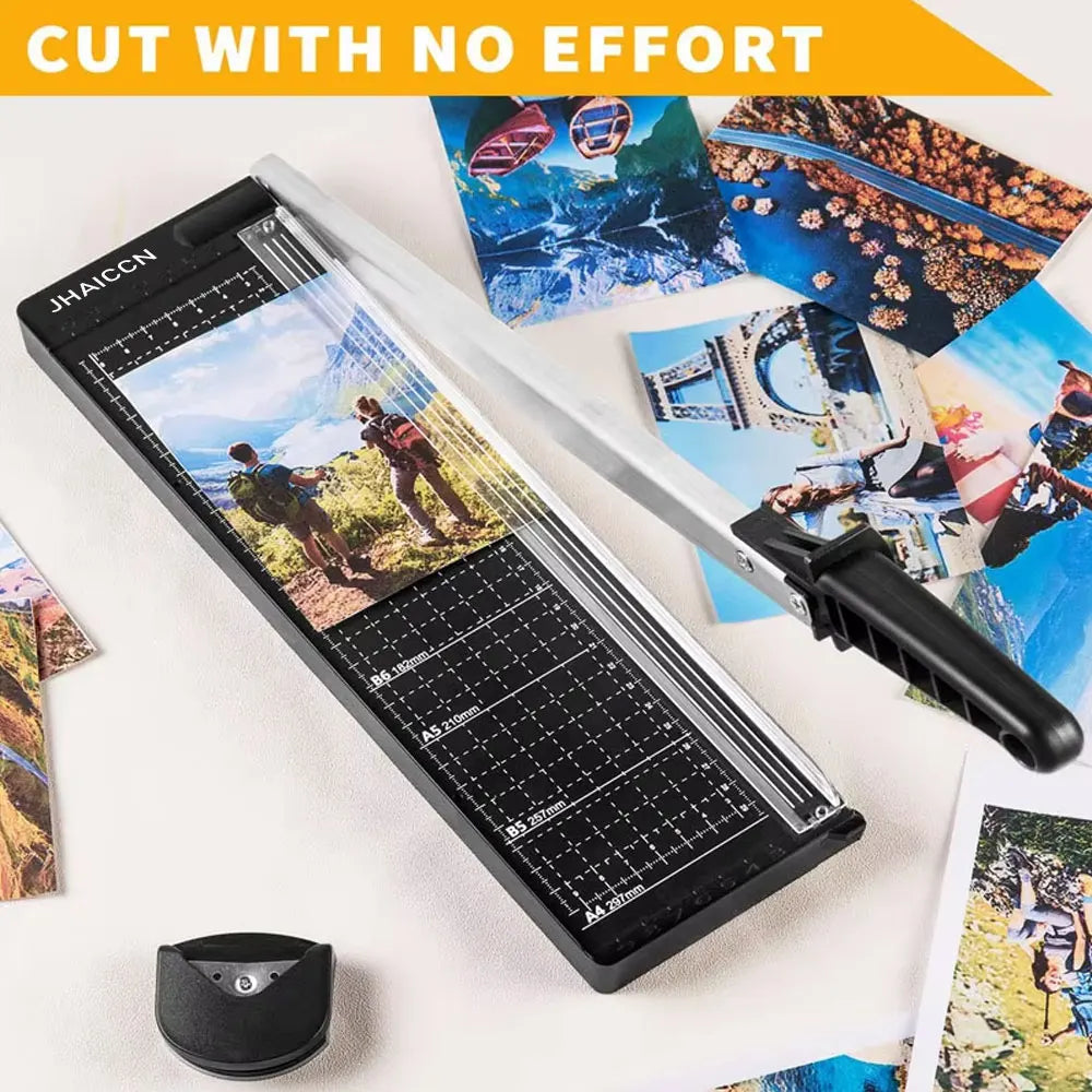 A4 Precision Paper Photo Trimmers Guillotine Cutter for Photo Labels Paper Cutting Tool with R4 Corner Rounder Cutting Board