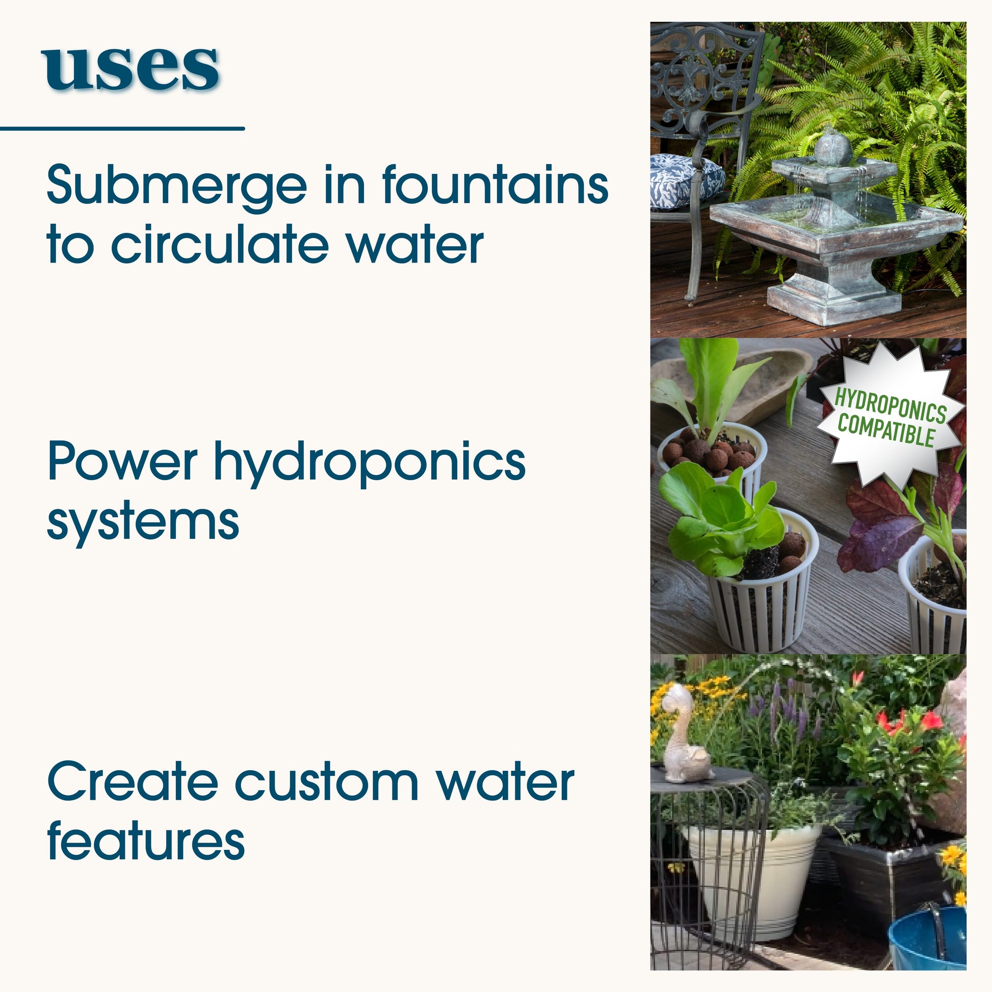Low Water Shut-Off 80 -GPH Submersible Corded Electric Fountain Pump