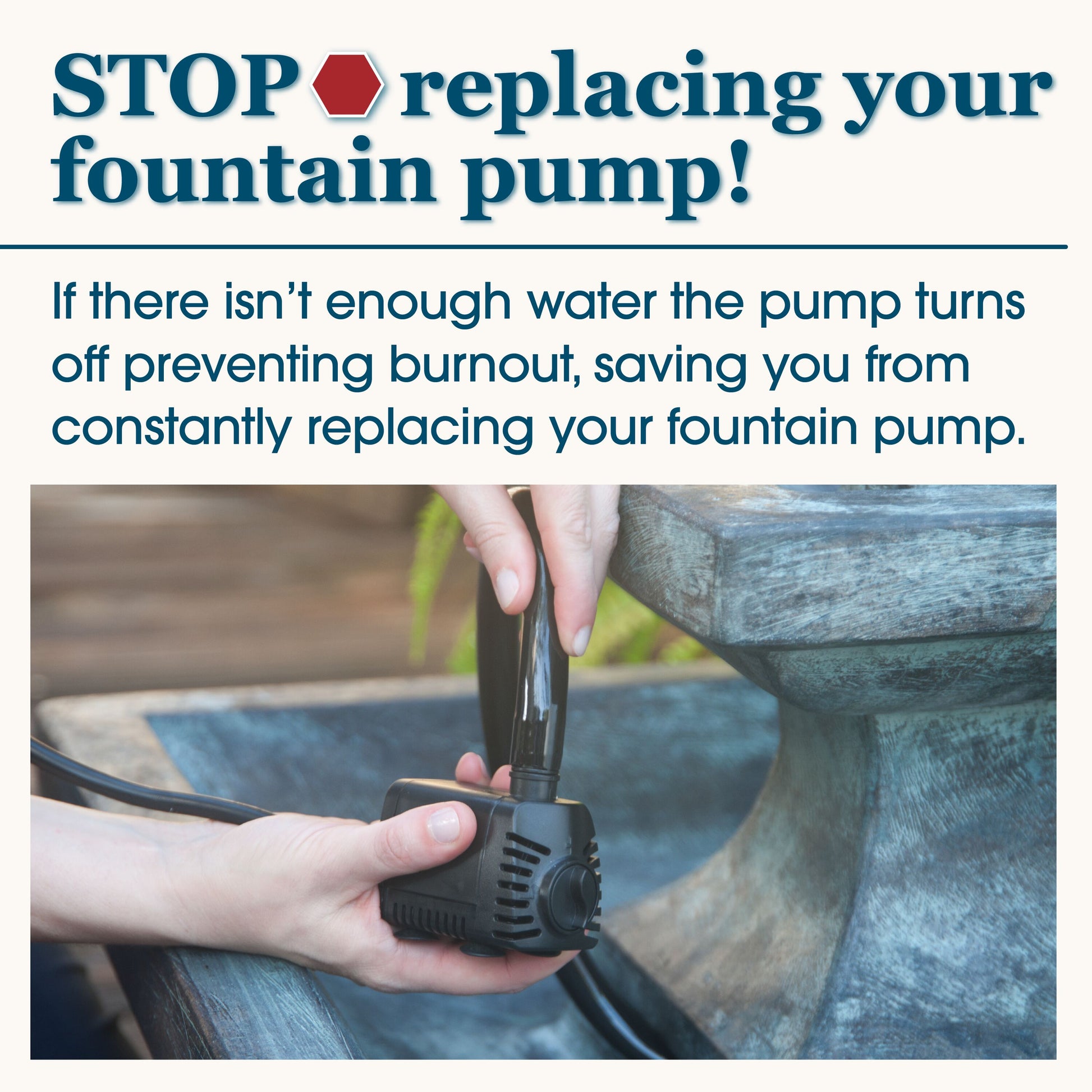 Low Water Shut-Off 80 -GPH Submersible Corded Electric Fountain Pump