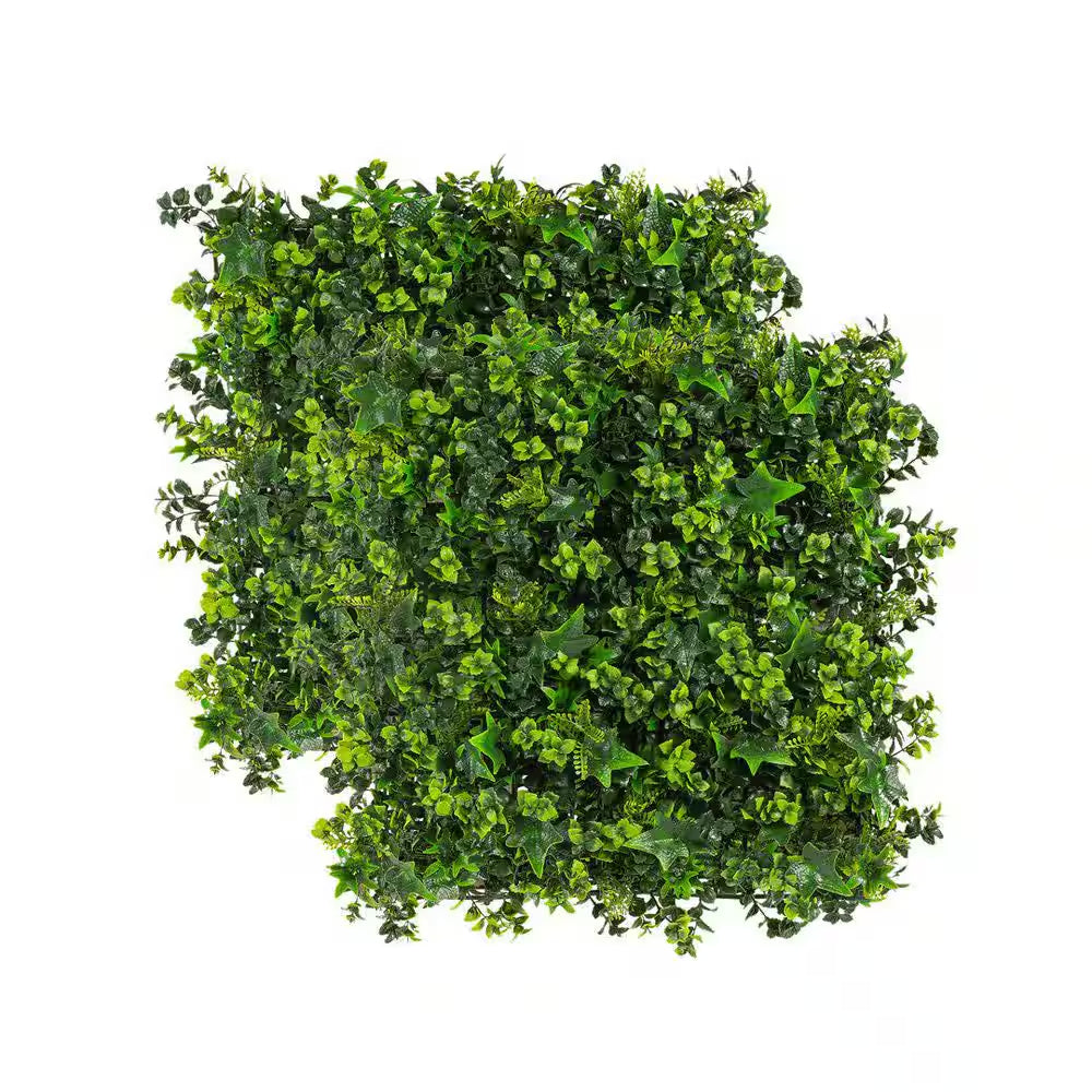 2 In. Green Artificial Mix Leaf 20 In. X 20 In. Foliage Panel (2-Piece)