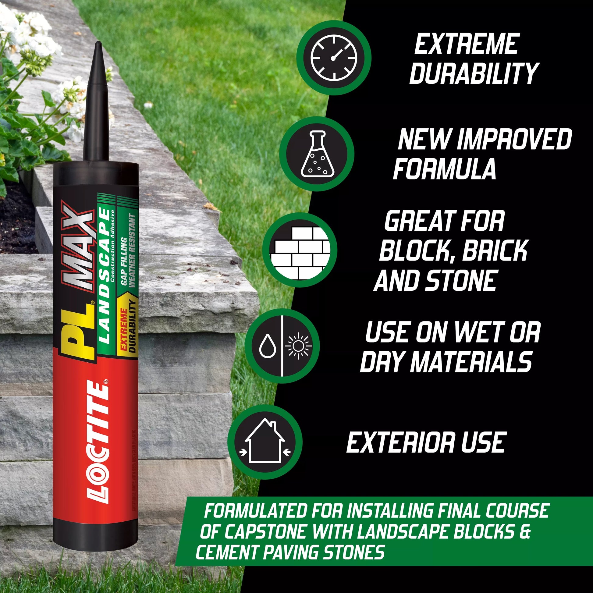 PL MAX Polymer-Based Gray Landscape Exterior Construction Adhesive ( 9-Fl Oz )