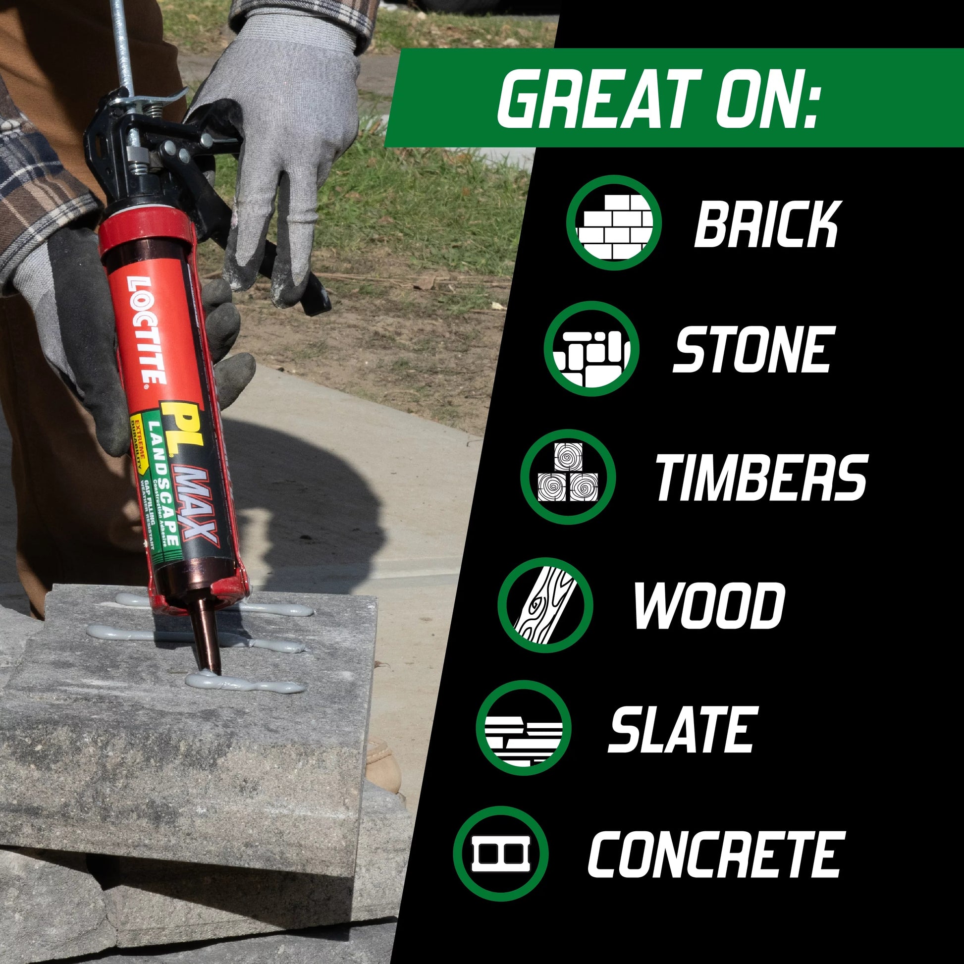 PL MAX Polymer-Based Gray Landscape Exterior Construction Adhesive ( 9-Fl Oz )