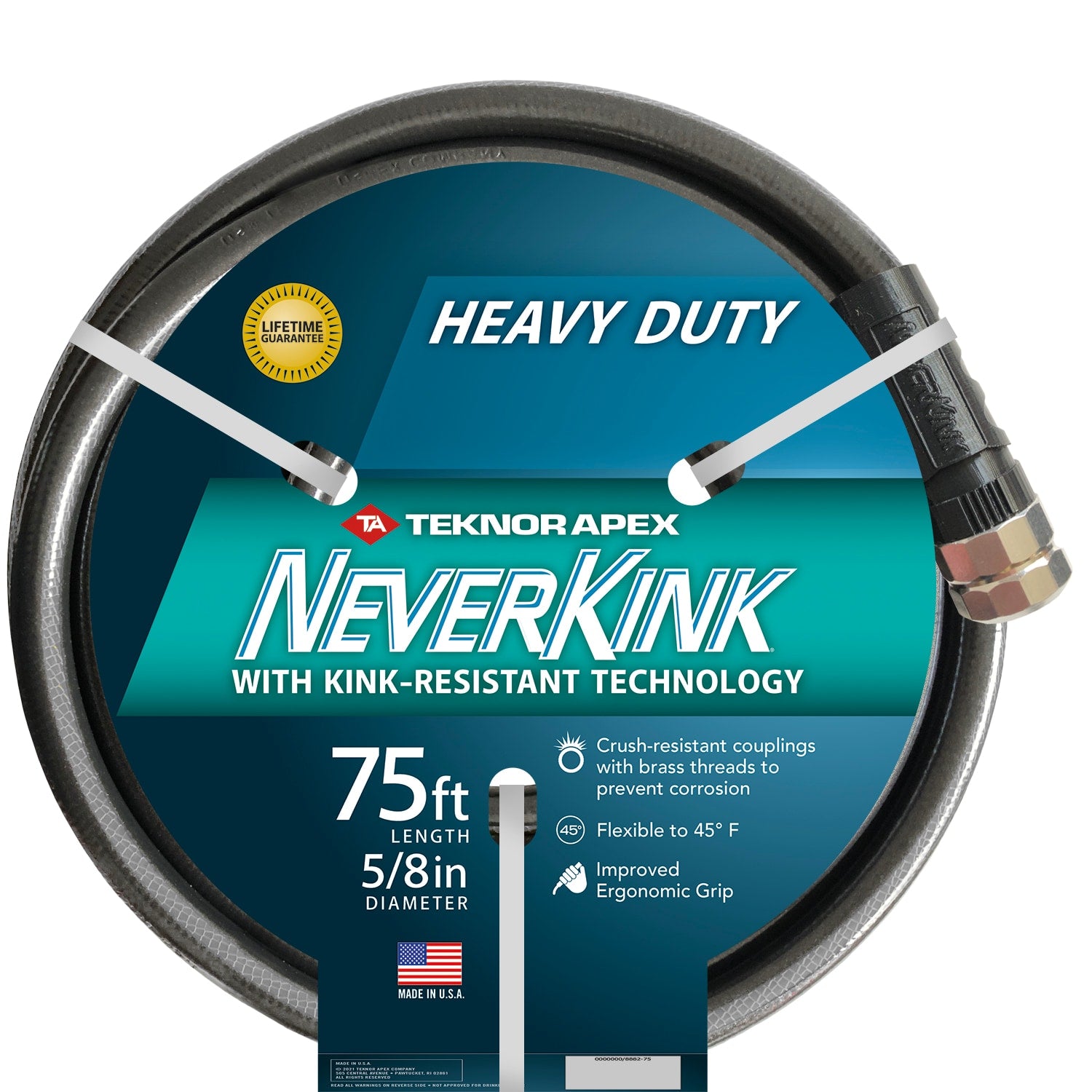 Teknor Apex 5/8-In X 50-Ft Heavy -Duty Kink Free Vinyl Gray Coiled Hose