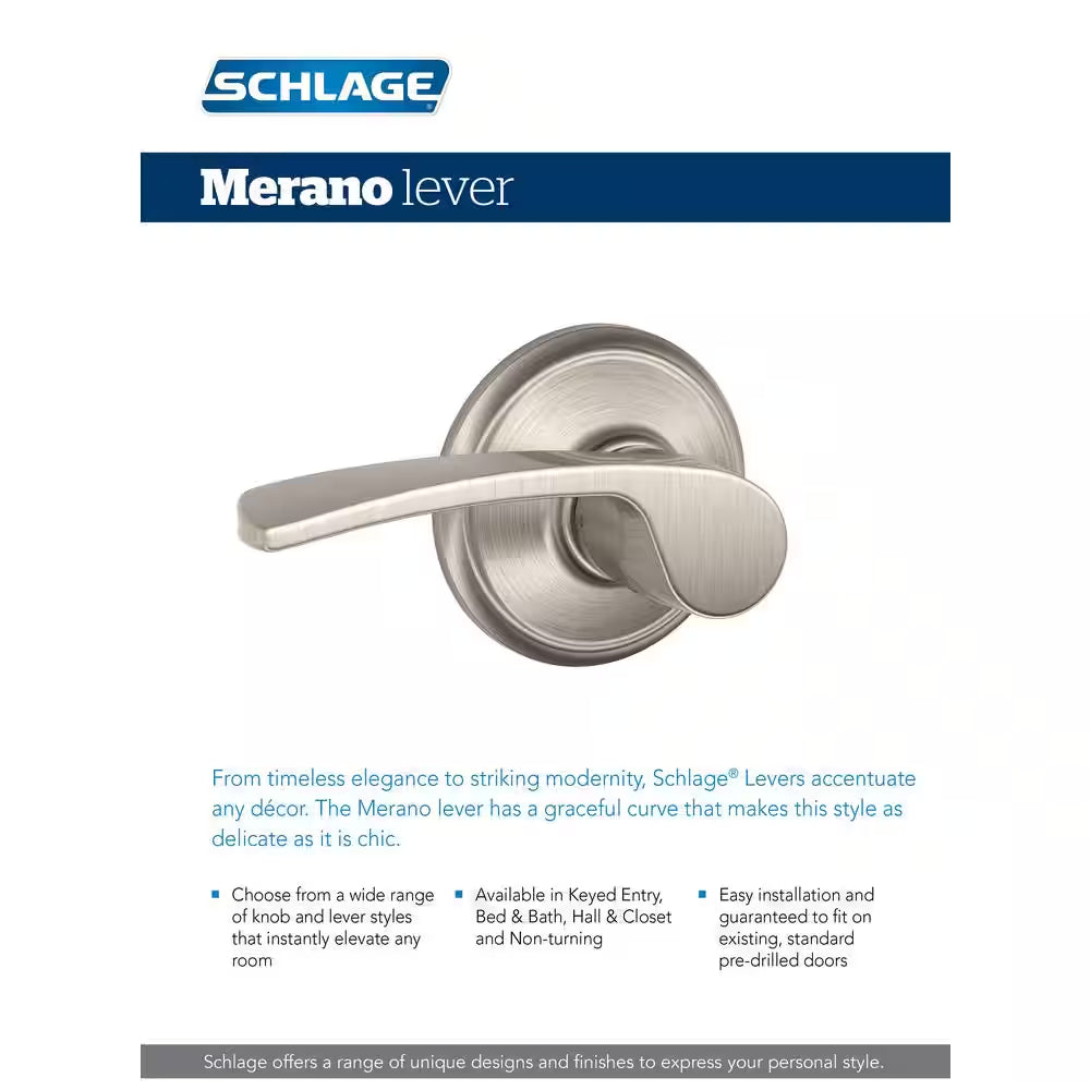 Merano Matte Black Passage Hall/Closet Door Handle with Greenwich Trim