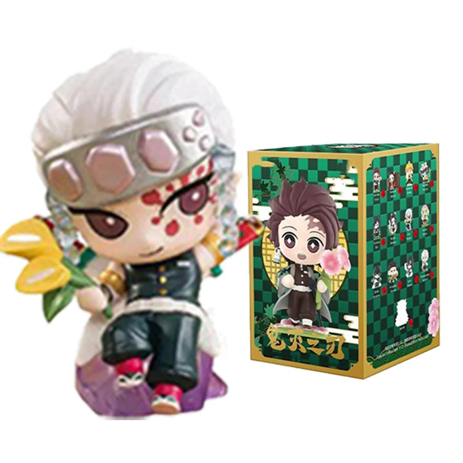 1-12Pcs Anime Demon Slayer Blind Box Tanjiro Kamado Nezuko Cartoon Figure PVC Model Ornament Child Christmas Halloween Gift