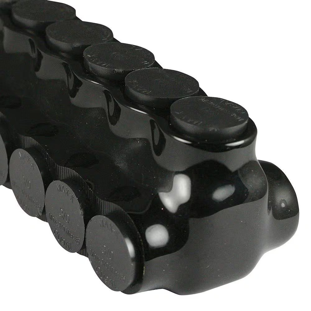 6 - 3/0 AWG 600-Volt 3-Ports Multi Tap Connector, Insulated Dual Sided Entry, Black