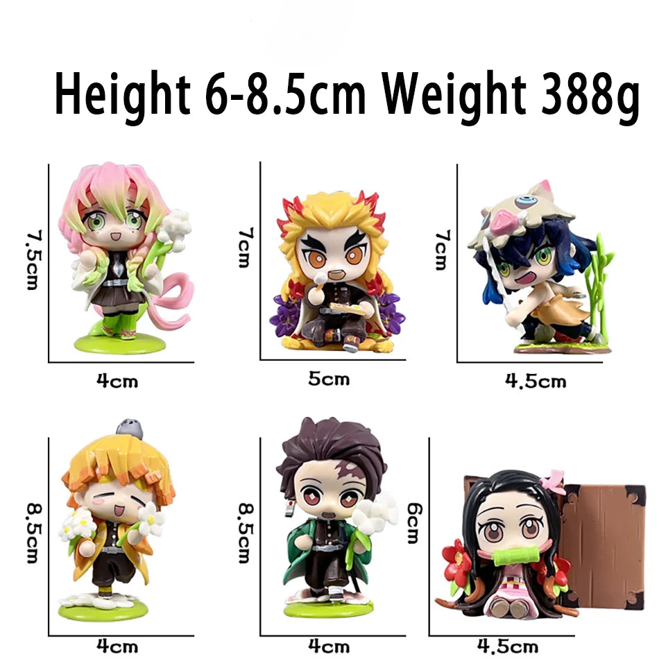 1-12Pcs Anime Demon Slayer Blind Box Tanjiro Kamado Nezuko Cartoon Figure PVC Model Ornament Child Christmas Halloween Gift