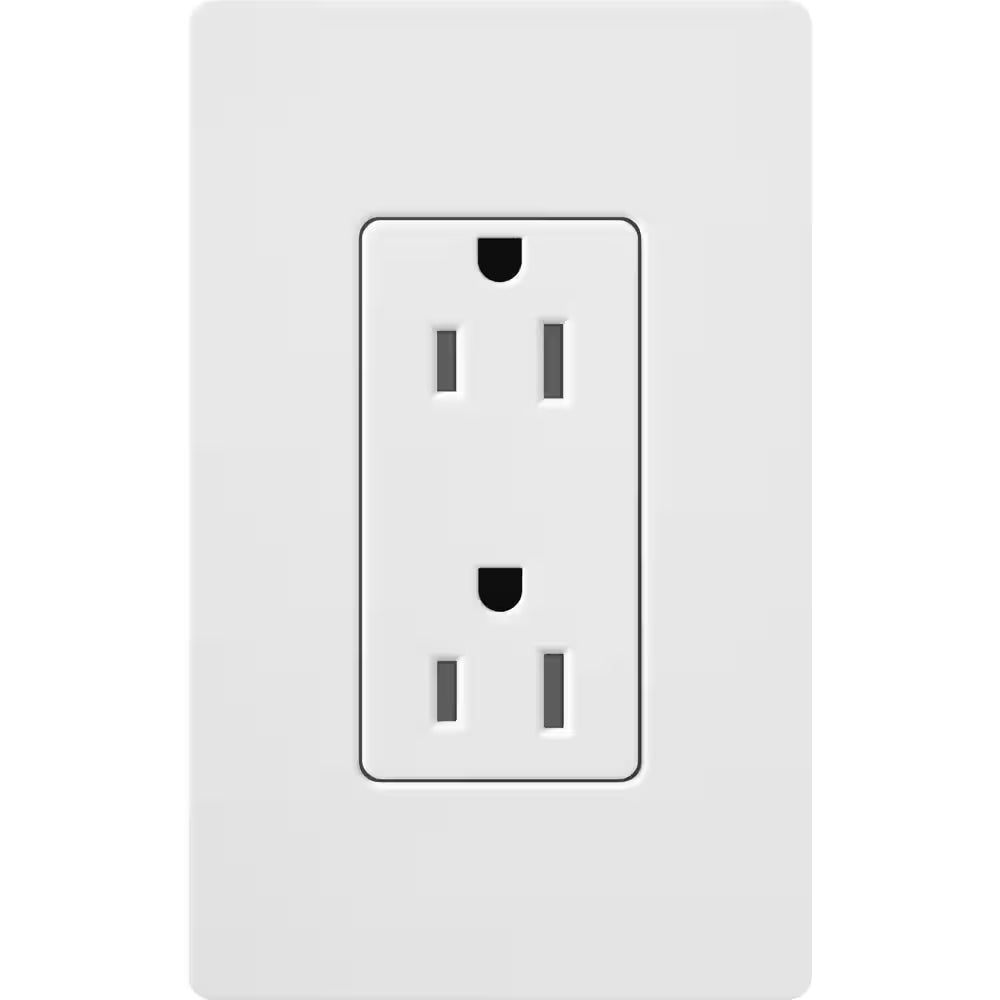 Claro 15 Amp Duplex Outlet, White (CAR-15-WH)