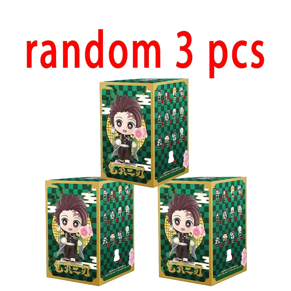 1-12Pcs Anime Demon Slayer Blind Box Tanjiro Kamado Nezuko Cartoon Figure PVC Model Ornament Child Christmas Halloween Gift