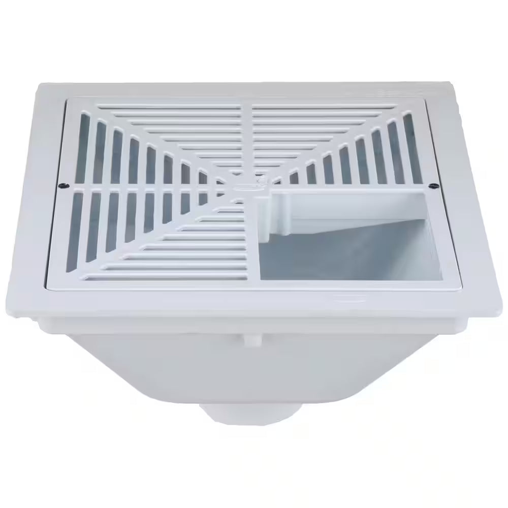 EZ PVC Slab on Grade Square Drain with 6 In. Nickel Bronze Strainer and 2 In. X 3 In. Outlet