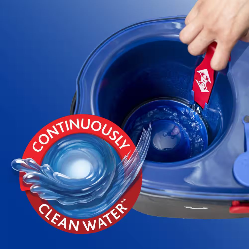 Rinseclean Clean Water Microfiber Spin Mop and Bucket System, Clean with Clean Water