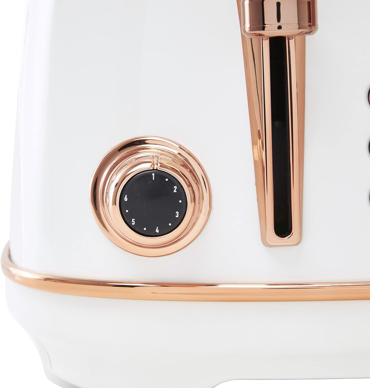 HADEN Heritage 1500-Watt 4-Slice Ivory and Copper Wide Slot Retro Toaster with Removable Crumb Tray and Browning Control