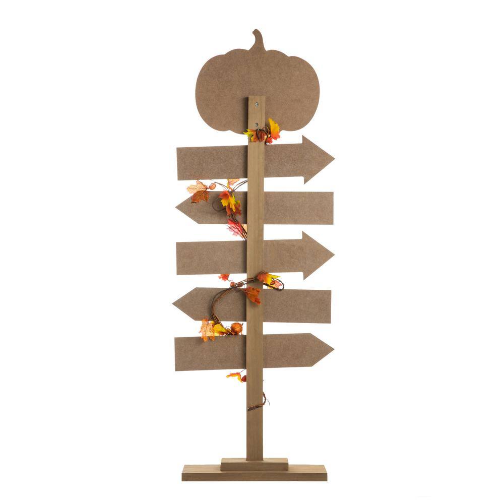 Glitzhome 42.5 in. H Fall Harvest Wooden Pumpkin Patch Porch Sign