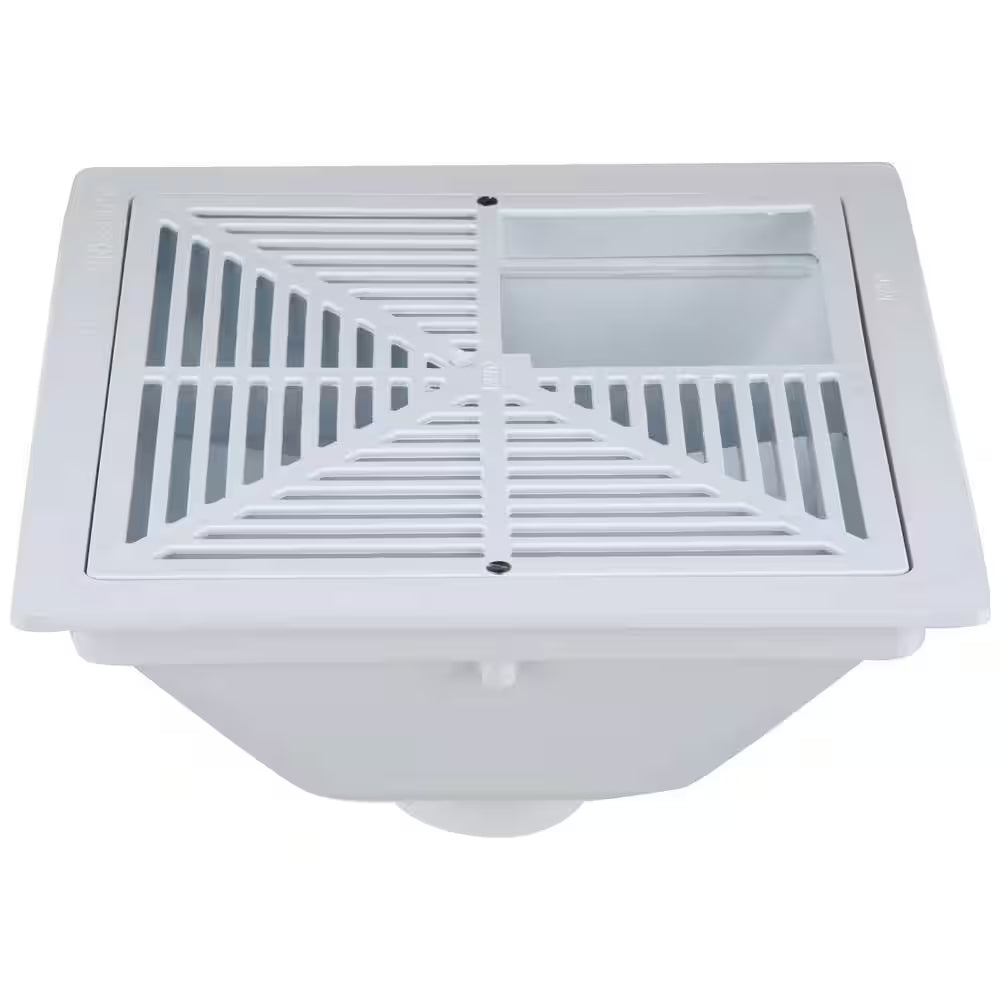 EZ PVC Slab on Grade Square Drain with 6 In. Nickel Bronze Strainer and 2 In. X 3 In. Outlet