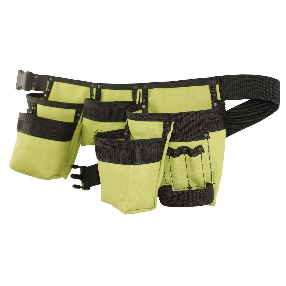 Lime Green Canvas 11-Pocket Finisher Tool Apron