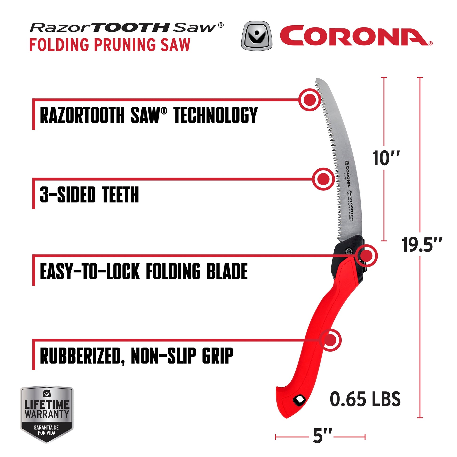 Razortooth 10-In Steel Folding Pruning Saw