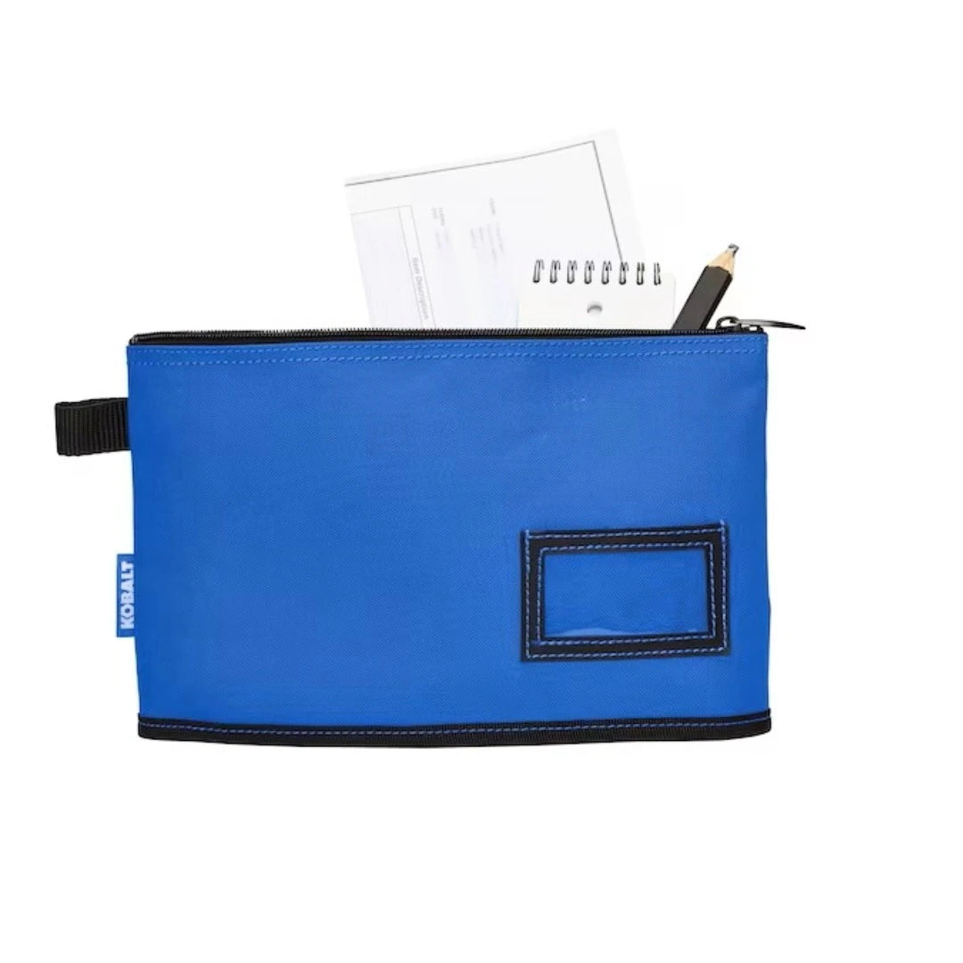 Blue Polyester 12-In W X 0.25-In D X 7.25-In L Zippered Document Bag