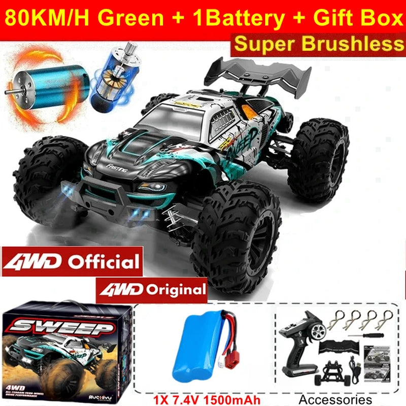 Remote Control Car off Road 4X4 RC Car High Speed Buggy Truck Super Brushless 50 or 80KM/H Fast Drift Racing Toy Gift