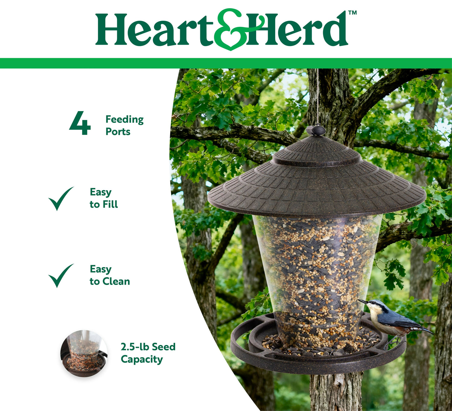 Plastic Hanging Tube Bird Feeder - 2.5-Lb
