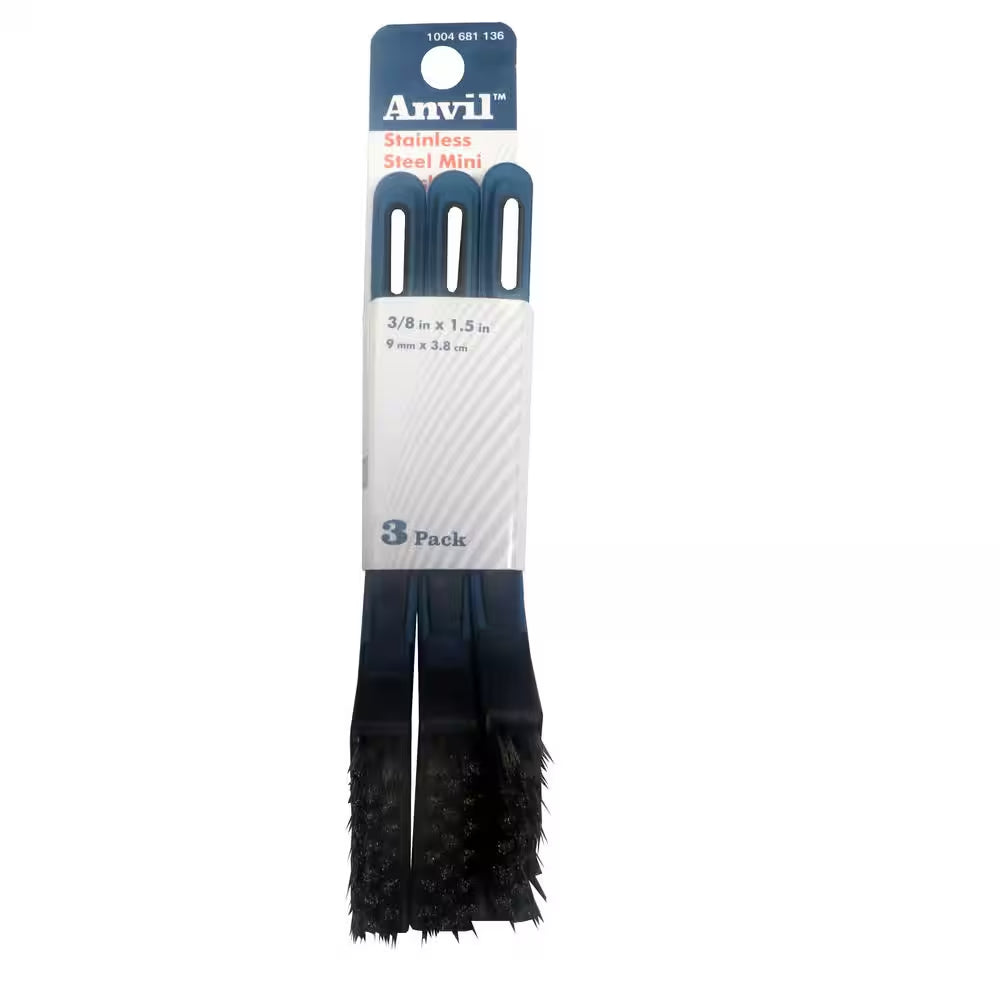 Mini Brush Set with Stainless Steel Bristles (3-Pack)