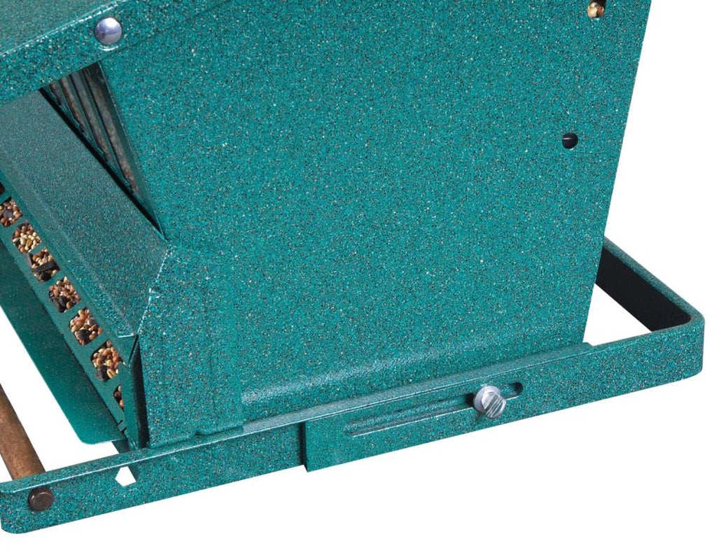 Metal Hanging/Post-Mount Squirrel-Resistant Hopper Bird Feeder - 15-Lb