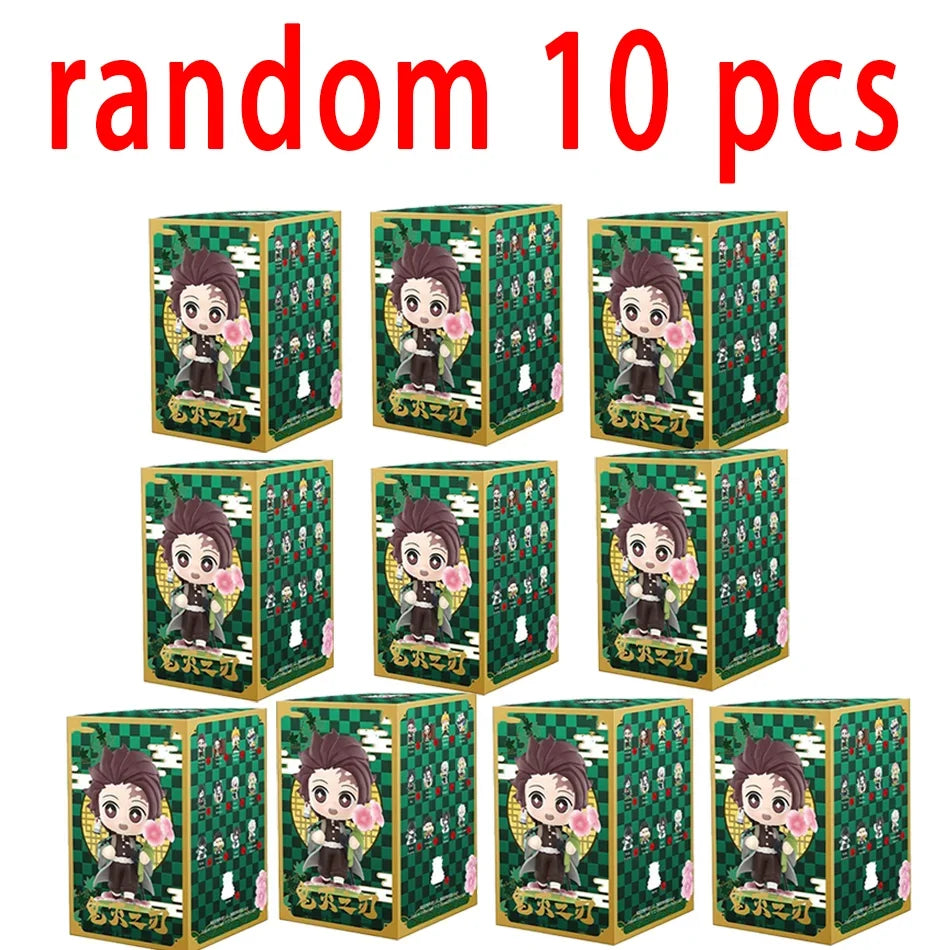 1-12Pcs Anime Demon Slayer Blind Box Tanjiro Kamado Nezuko Cartoon Figure PVC Model Ornament Child Christmas Halloween Gift