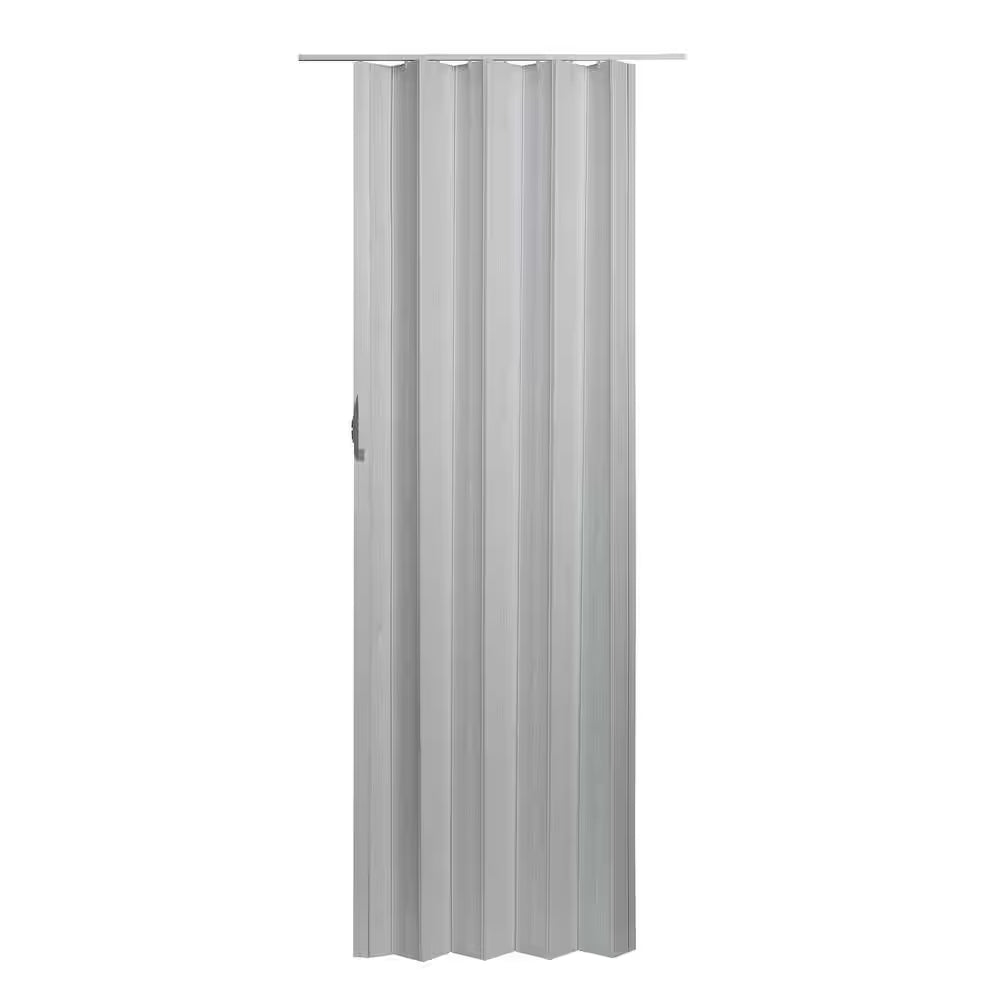 Via 48 In. X 80 In. White Mist Vinyl Accordion Door with Hardware