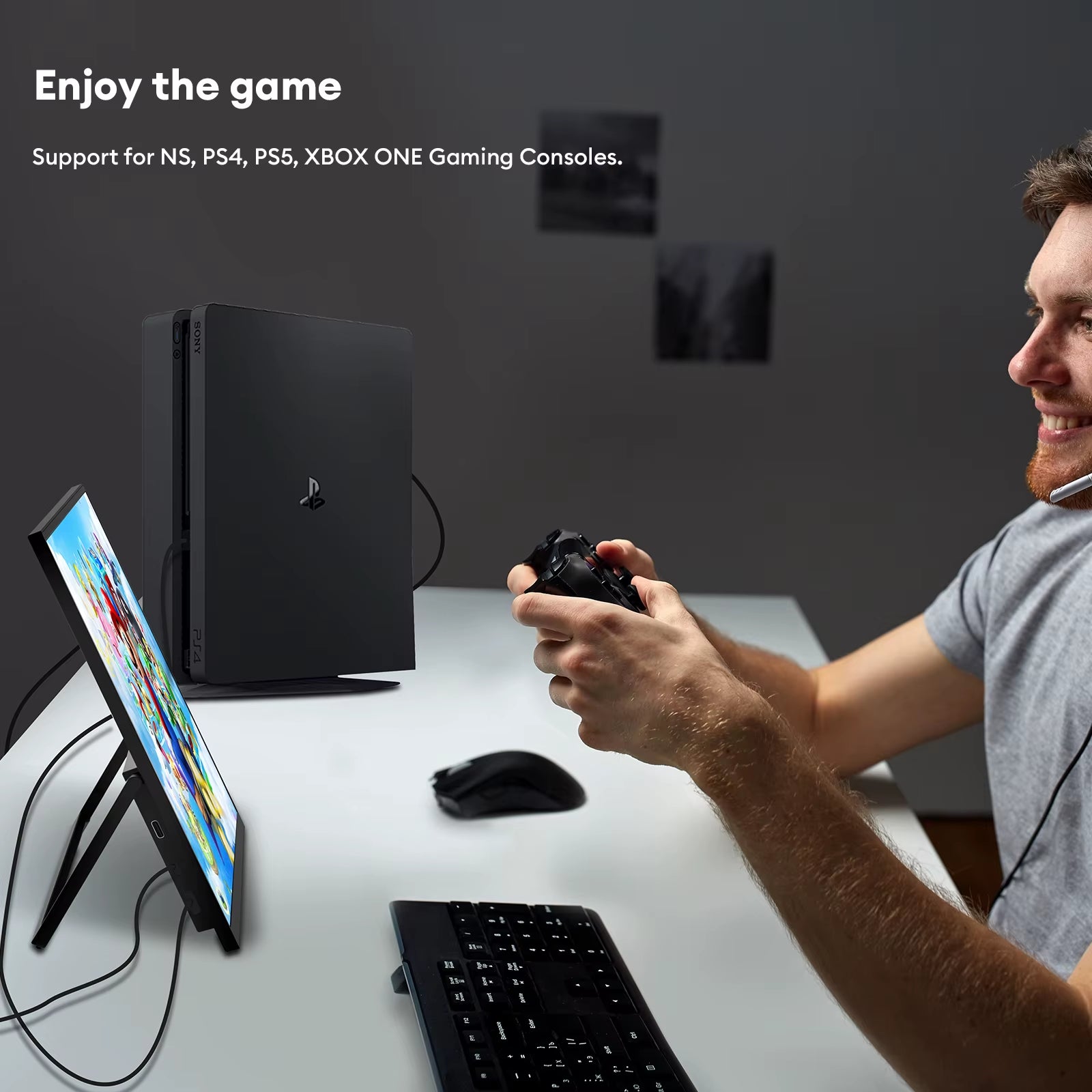 15.6' FHD 100%Srgb 300Nits Ultra Thin Back Stand Design Portable Monitor for Phone Gaming Laptop