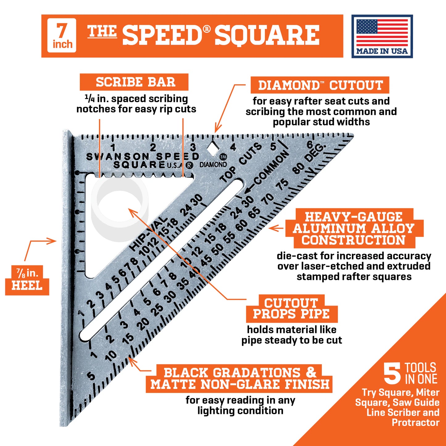 Aluminum 7-In Speed Square