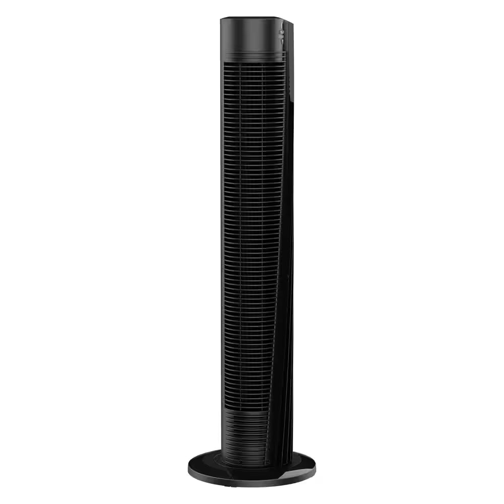 OSC73 37 In. 3 Fan Speeds Tower Fan 37 In. in Black with Remote Control, Oscillation, and Timer