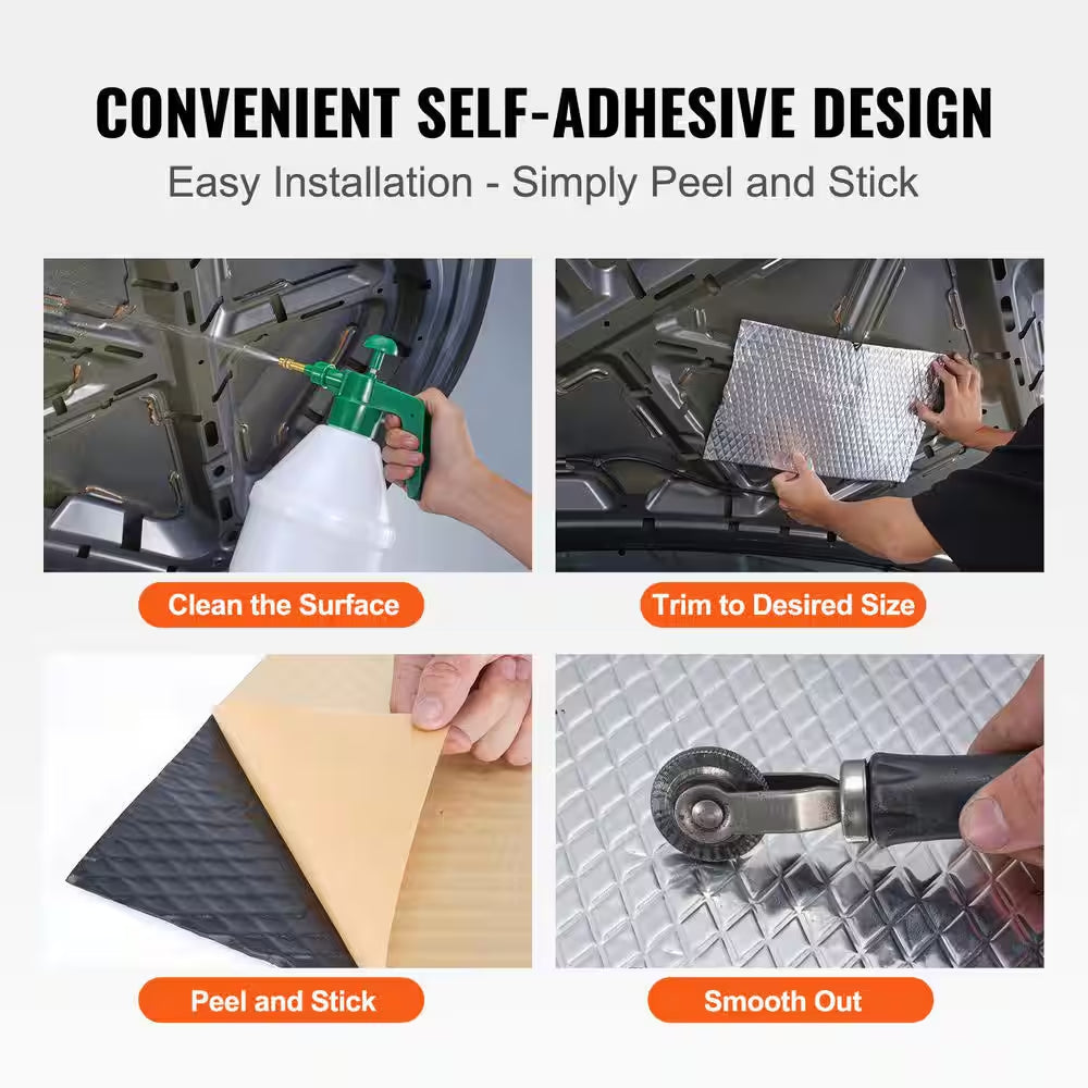 Car Sound Deadening Mat, 50 Mil 52 Sq. Ft. Car Sound Dampening Material, Butyl Automotive Sound Deadener