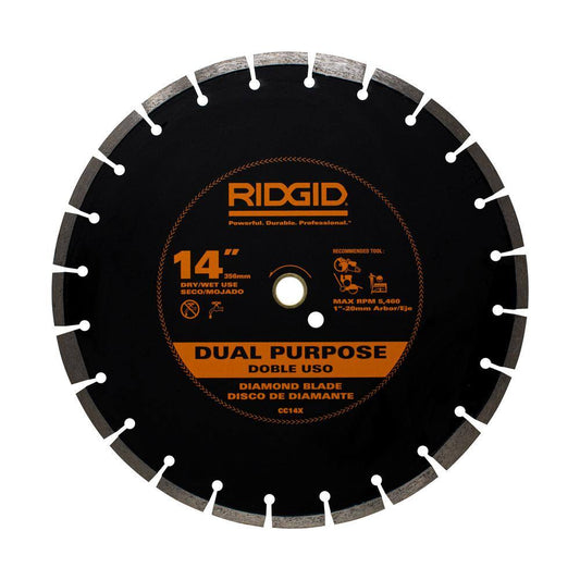 RIDGID 14 in. Dual-Purpose Walk-Behind Saw Diamond Blade