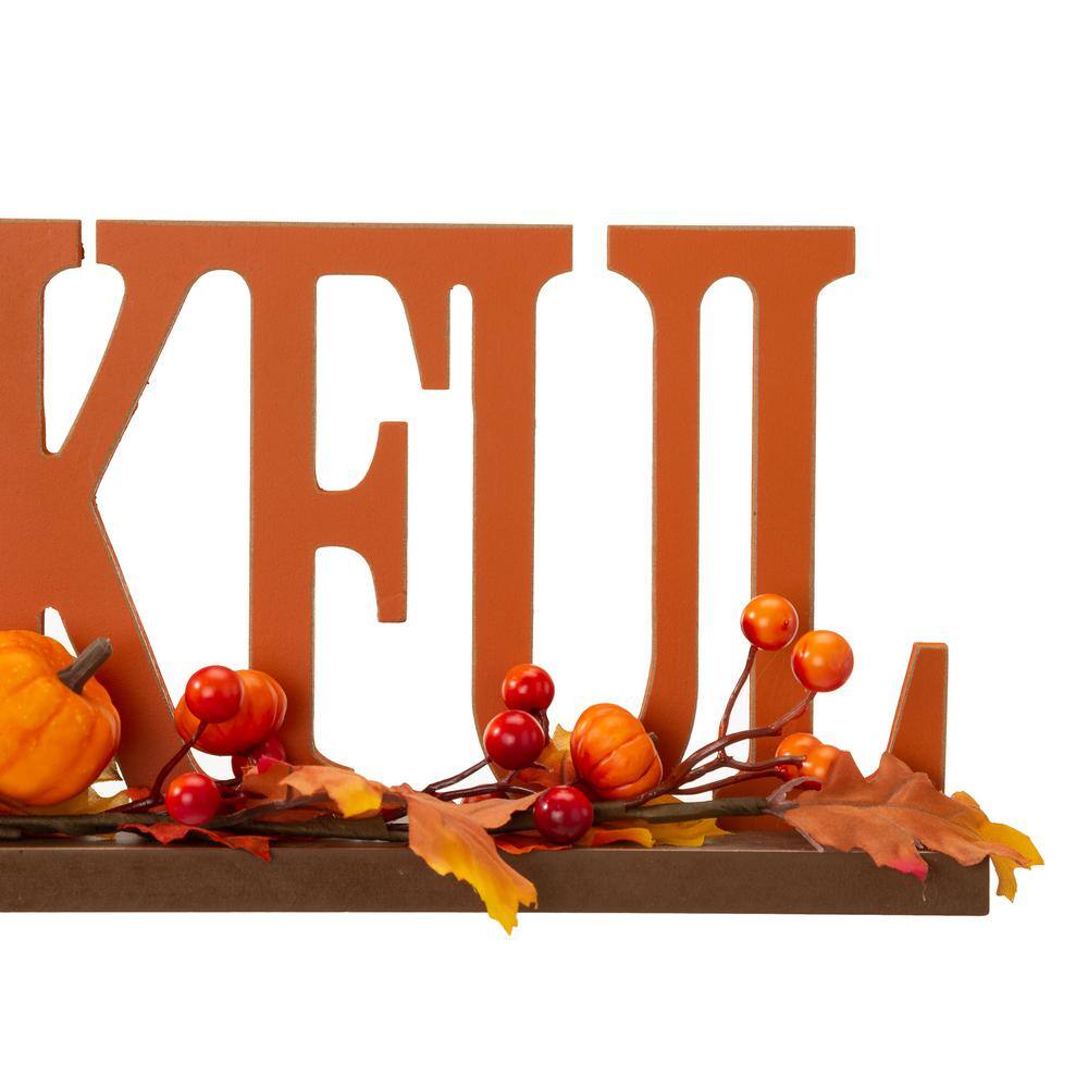 Glitzhome 20 in. L Thankful Wooden Table Decor