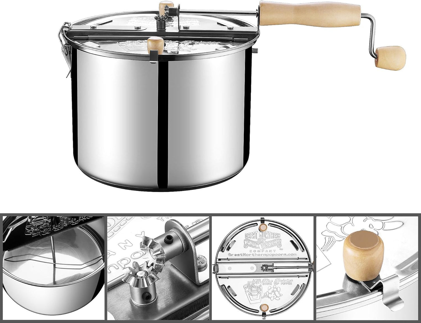 GREAT NORTHERN Stainless Steel Popcorn Popper Set