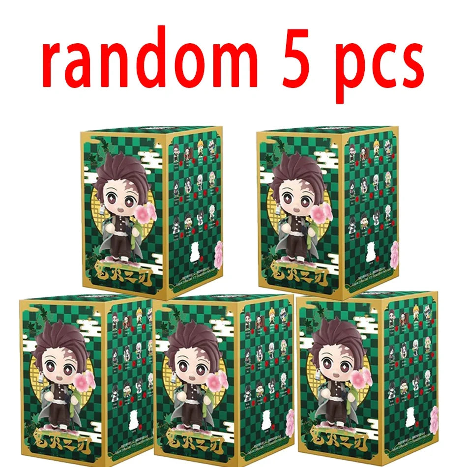 1-12Pcs Anime Demon Slayer Blind Box Tanjiro Kamado Nezuko Cartoon Figure PVC Model Ornament Child Christmas Halloween Gift