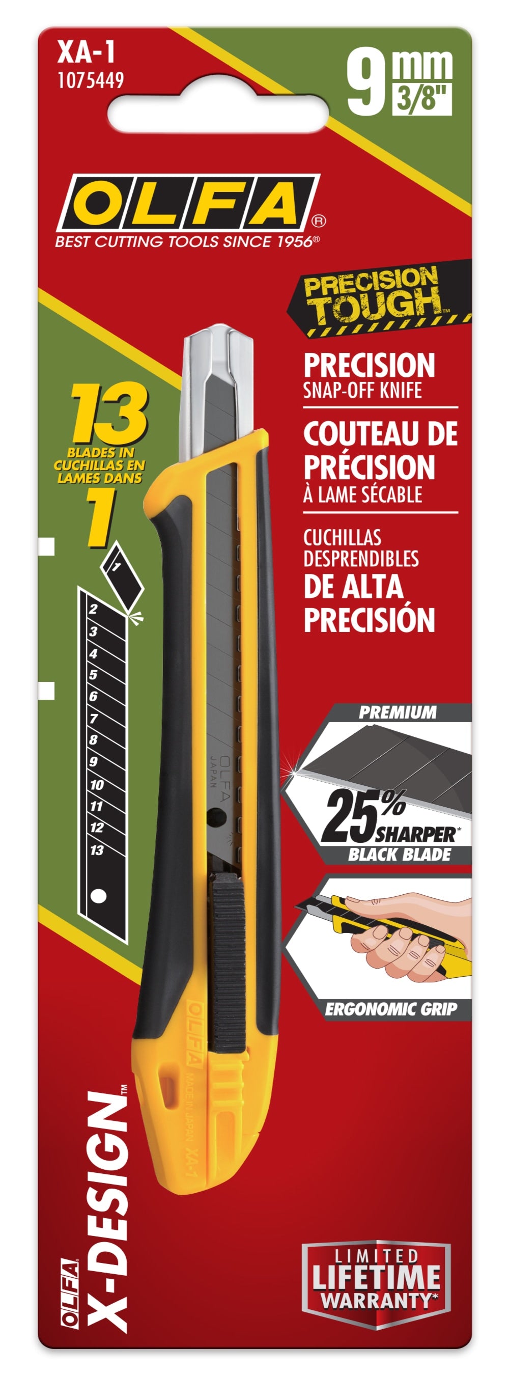 Standard Duty Auto-Lock 9Mm 1 -Blade Retractable Utility Knife (With Snap-Off Blade)